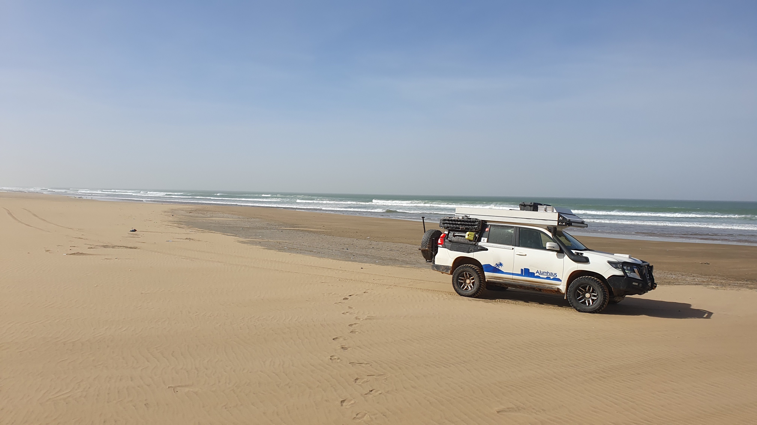 30km Sandstrand, bei einsetzender Ebbe befahrbar. 3. Gang, Untersetzung und Vollgas